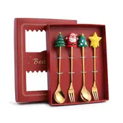 4pcs Christmas Cutlery Set - Forks & Spoons