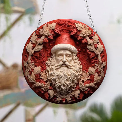 New Christmas Ceramic Santa Acrylic Hanging Decor