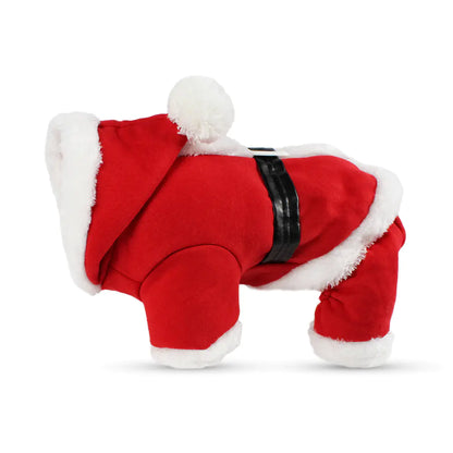 Winter Christmas Dog Outfit with Warm Fleece Lining