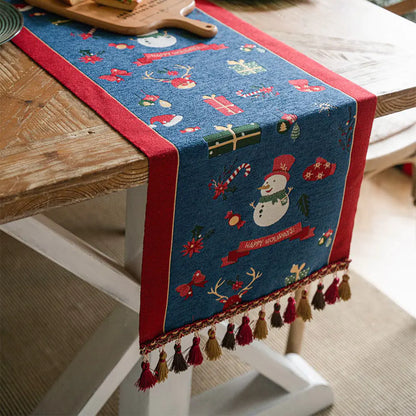 Red Christmas Table Runner for Festive Decorations