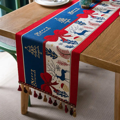 Red Christmas Table Runner for Festive Decorations