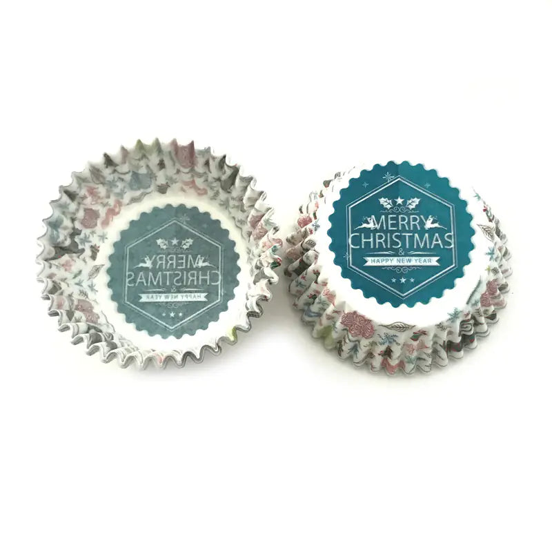 100Pcs Christmas Santa Cupcake Baking Liners