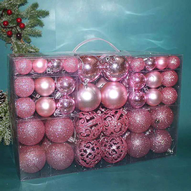 100-Piece Christmas Ball Set 3-6cm PVC Decor