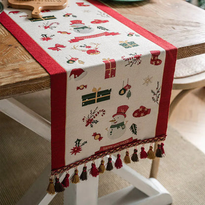 Red Christmas Table Runner for Festive Decorations