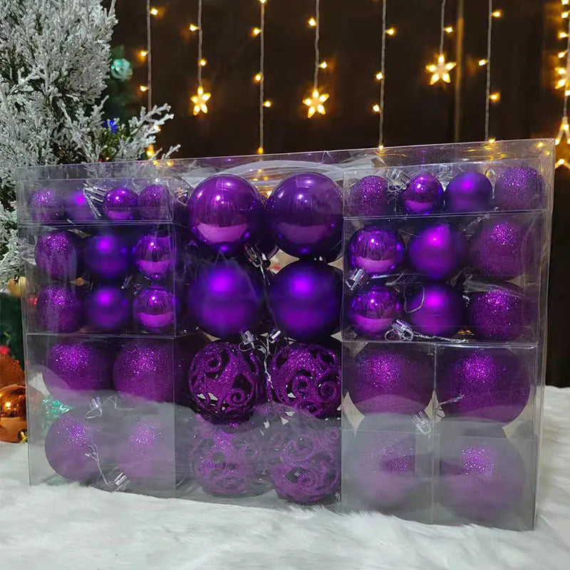 100-Piece Christmas Ball Set 3-6cm PVC Decor