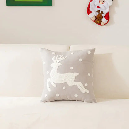 Christmas Embroidered Pillow Cover for Home Decor