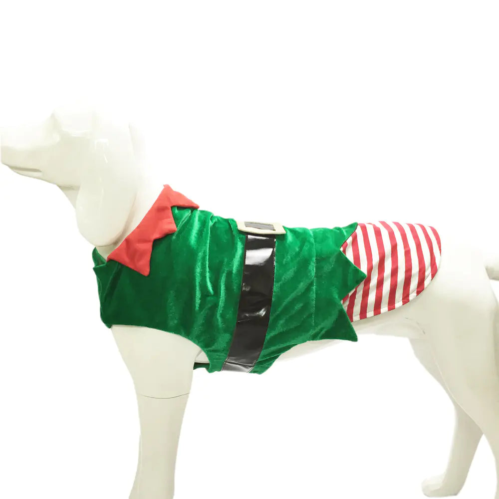 Green Elf Costume for Dogs - Fashionable Christmas Wear