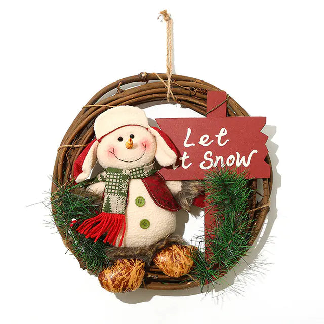 Creative Christmas Santa Snowman Wreath Decorations