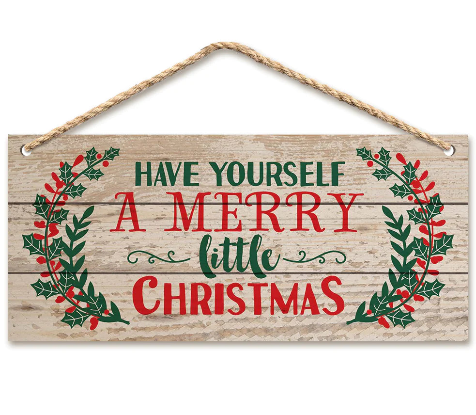Christmas Indoor Hanging Decor with Wooden Sign
