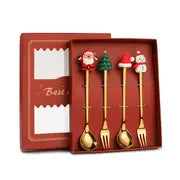 4pcs Christmas Cutlery Set - Forks & Spoons
