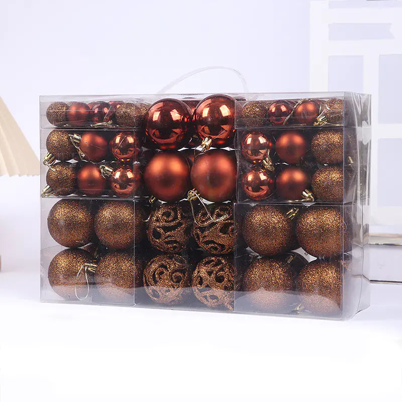 100-Piece Christmas Ball Set 3-6cm PVC Decor