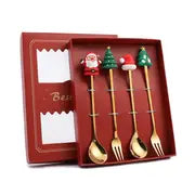 4pcs Christmas Cutlery Set - Forks & Spoons