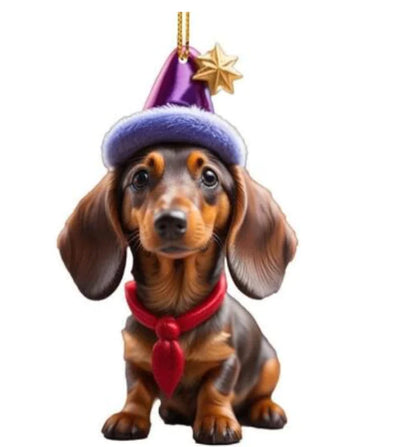 Cute Cartoon Dog Ornament for Christmas Tree Decor