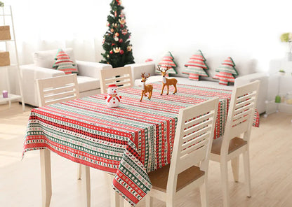 Christmas Theme Rectangular Cotton Linen Tablecloth