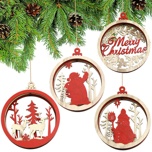 Wooden Craft Christmas Tree Ornaments for Holiday Decor
