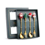 4pcs Christmas Cutlery Set - Forks & Spoons