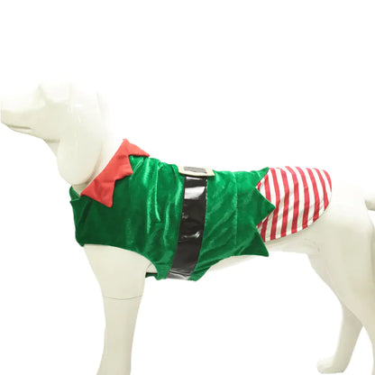 Green Elf Costume for Dogs - Fashionable Christmas Wear