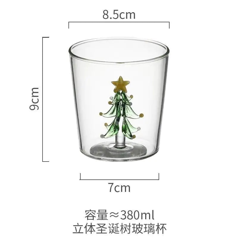 3D Christmas Tree Glass Cup