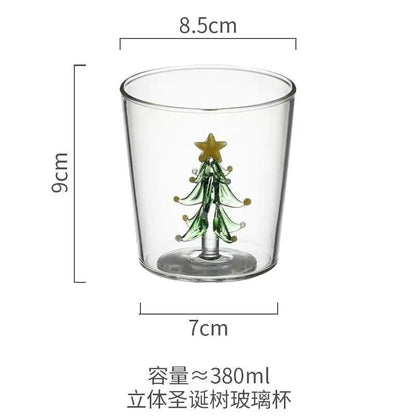 3D Christmas Tree Glass Cup