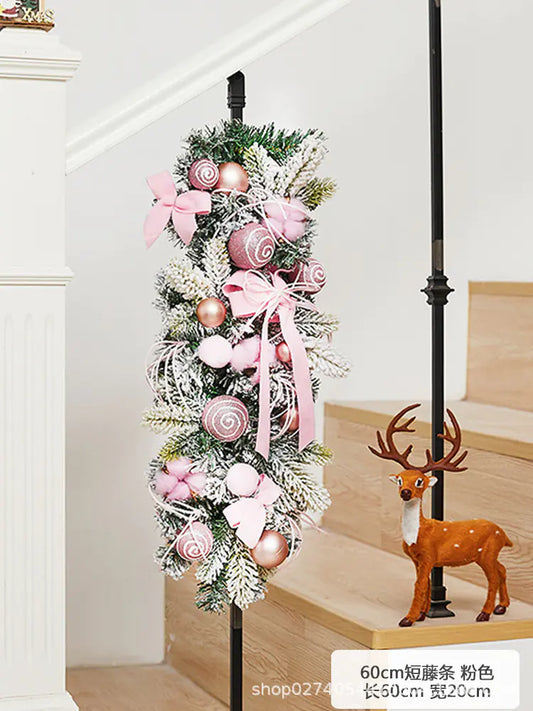 Christmas Decoration Rattan Plant with Bowknot
