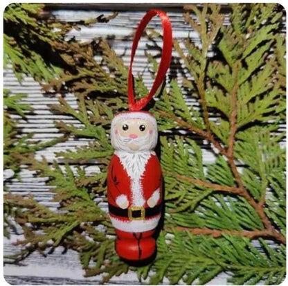 Christmas Tree Wooden Crafts Decorations Santa Claus Pendant