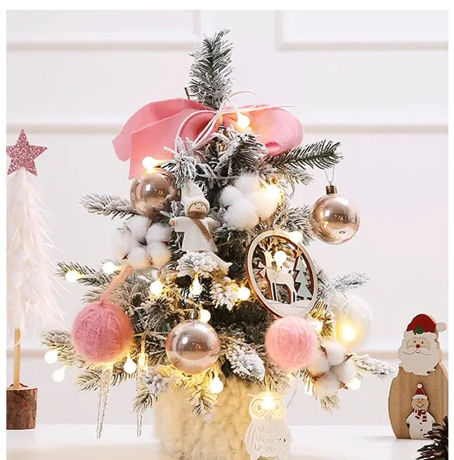 Mini Christmas Tree Decoration Set with Lights
