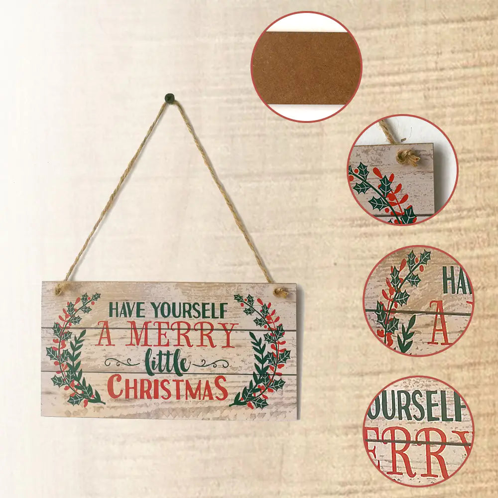Christmas Indoor Hanging Decor with Wooden Sign
