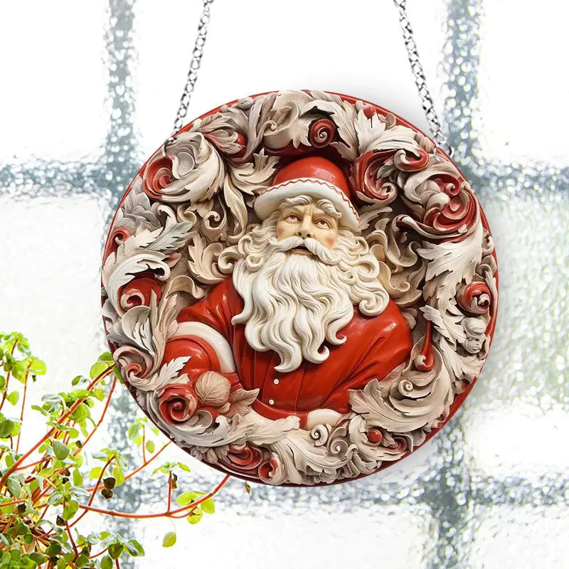 New Christmas Ceramic Santa Acrylic Hanging Decor