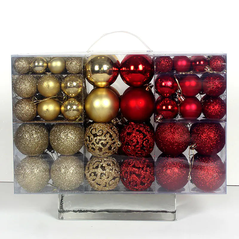 100-Piece Christmas Ball Set 3-6cm PVC Decor