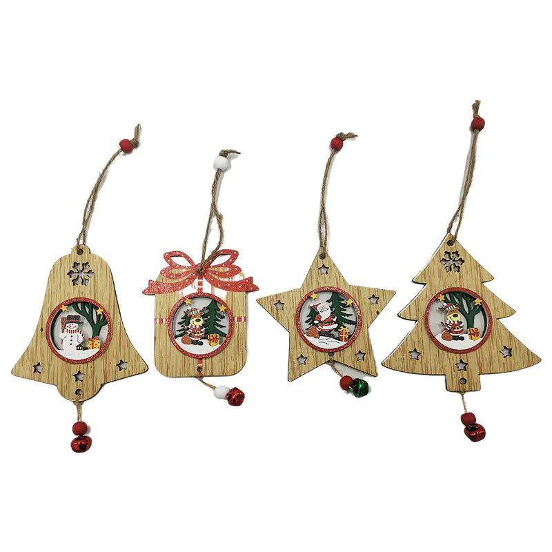 Wooden Christmas Ornaments with Laser Engraving a