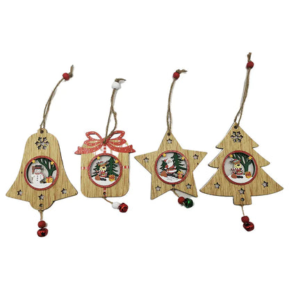 Wooden Christmas Ornaments with Laser Engraving a