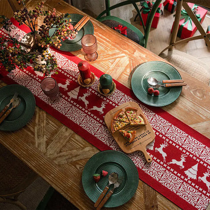 Red Christmas Table Runner for Festive Decorations