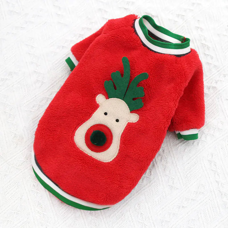 Coral Fleece Christmas Costume Dog Sweater