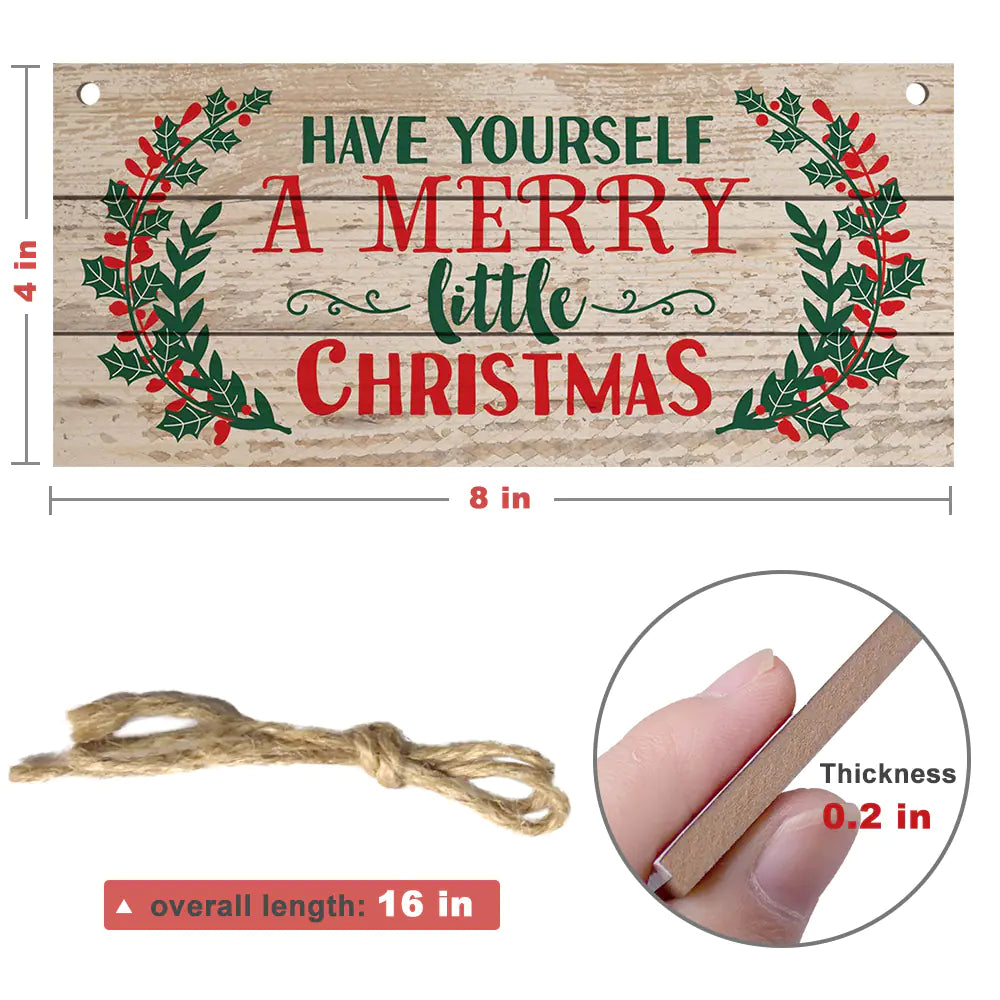 Christmas Indoor Hanging Decor with Wooden Sign