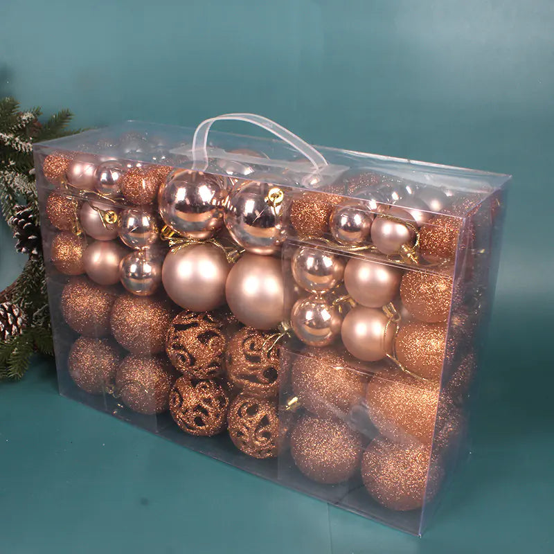 100-Piece Christmas Ball Set 3-6cm PVC Decor