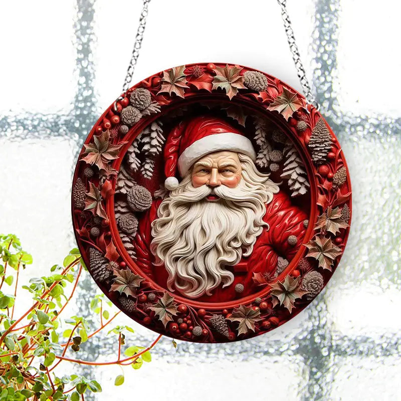 New Christmas Ceramic Santa Acrylic Hanging Decor