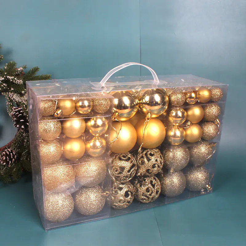 100-Piece Christmas Ball Set 3-6cm PVC Decor