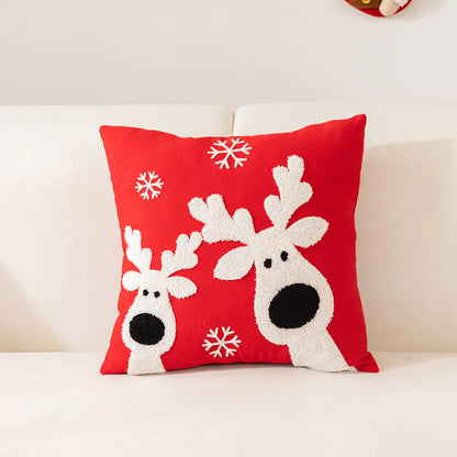 Christmas Embroidered Pillow Cover for Home Decor