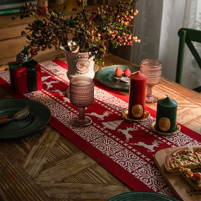 Red Christmas Table Runner for Festive Decorations