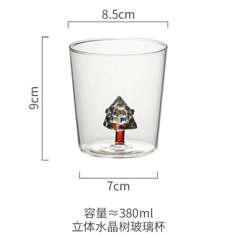 3D Christmas Tree Glass Cup