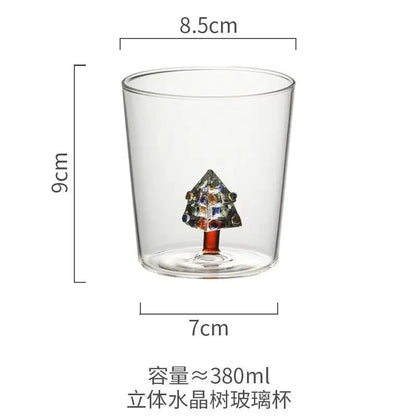 3D Christmas Tree Glass Cup