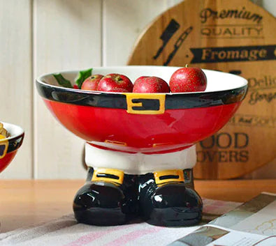 Handmade Ceramic Christmas Santa Fruit Bowl