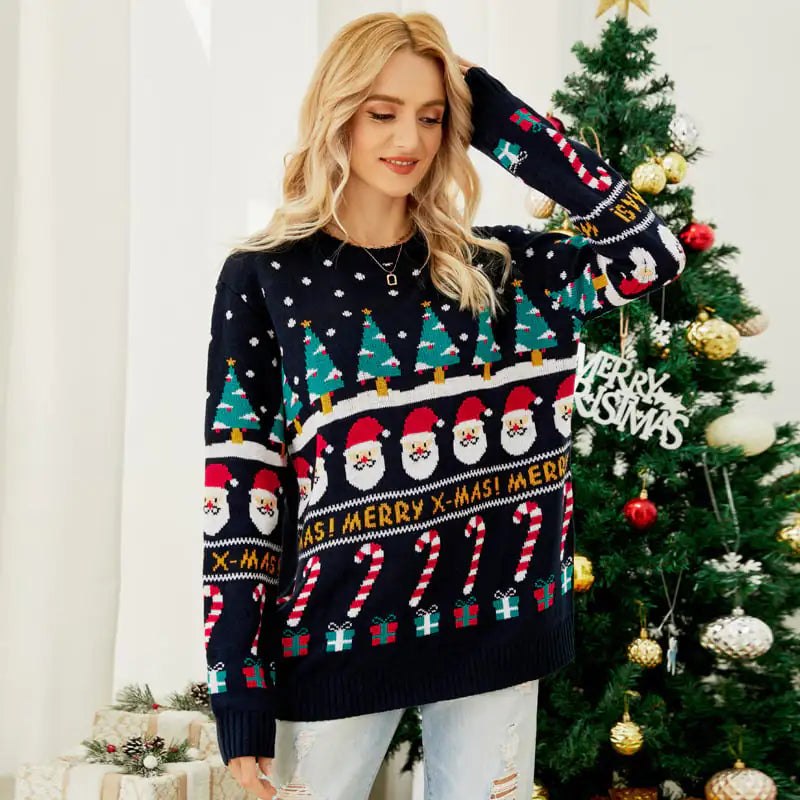 Christmas Tree Sweater Pullover for Women - Snowman
