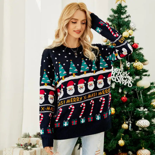 Christmas Tree Sweater Pullover for Women - Snowman