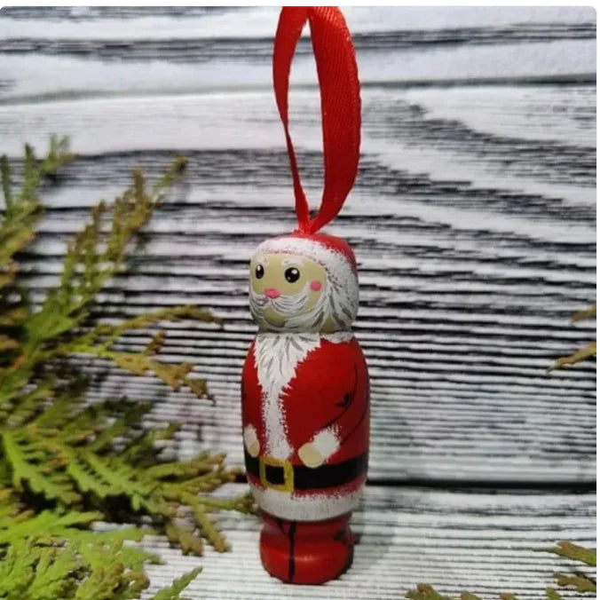 Christmas Tree Wooden Crafts Decorations Santa Claus Pendant