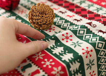 Christmas Theme Rectangular Cotton Linen Tablecloth