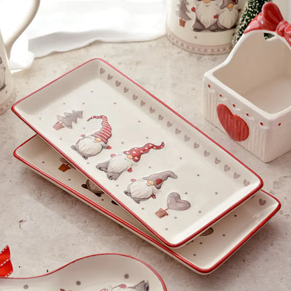 Creative Minimalist Rectangular Christmas Ceramic Plate
