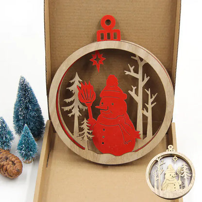 Wooden Craft Christmas Tree Ornaments for Holiday Decor