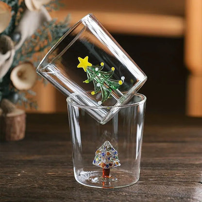 3D Christmas Tree Glass Cup