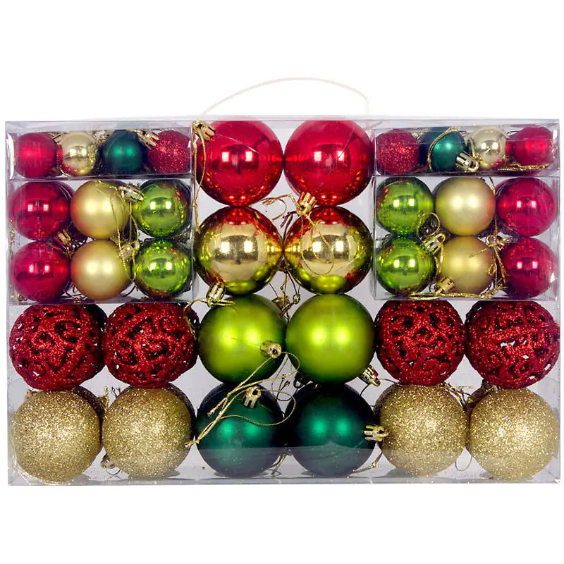 100-Piece Christmas Ball Set 3-6cm PVC Decor